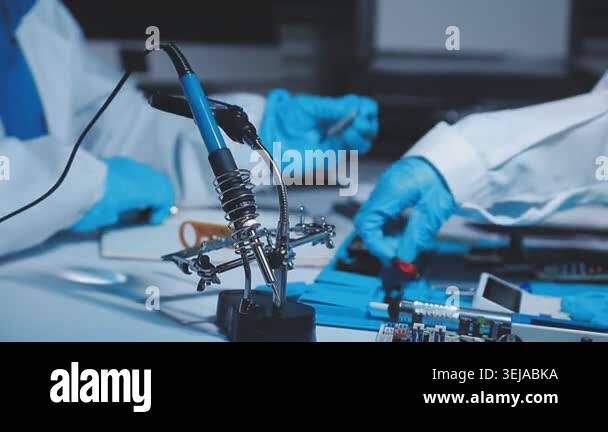 technician using electronic electronic equipment in the laboratory ...