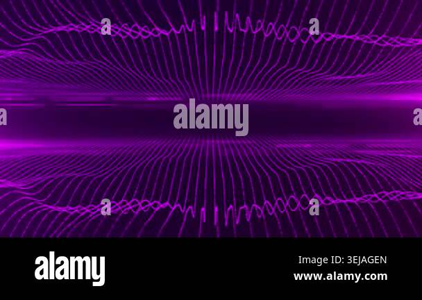 Abstract Purple Digital Dynamic Particle Line Waves Video Animated ...