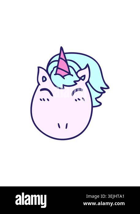 starburst effect animation of quirky cartoon unicorn Stock Video ...
