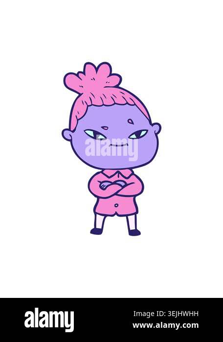 shaking motion animation of cartoon drawing of a woman Stock Video ...