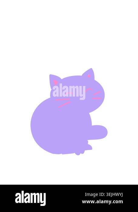 rise and float animation of cat sitting Stock Video Footage - Alamy