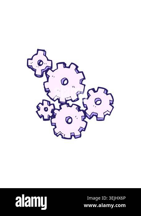 power up animation of cartoon cogs and gears Stock Video Footage - Alamy