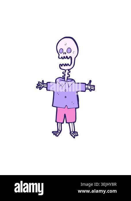 shivering motion animation of cartoon skeleton Stock Video Footage - Alamy