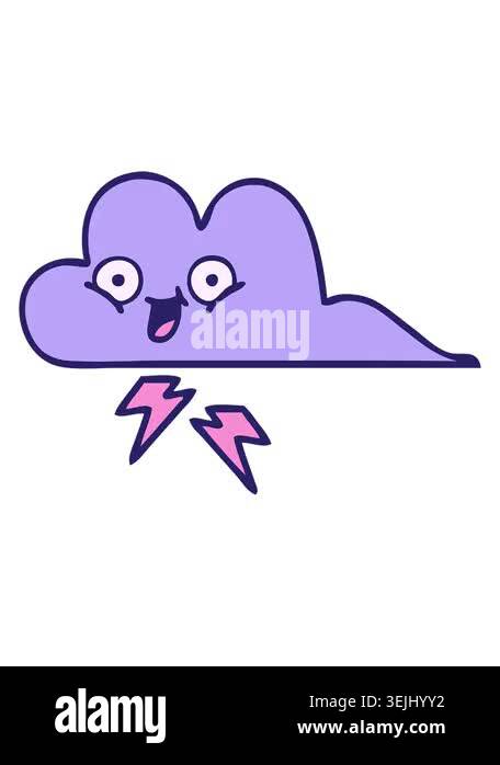 shivering motion animation of cartoon drawing of a storm cloud Stock ...