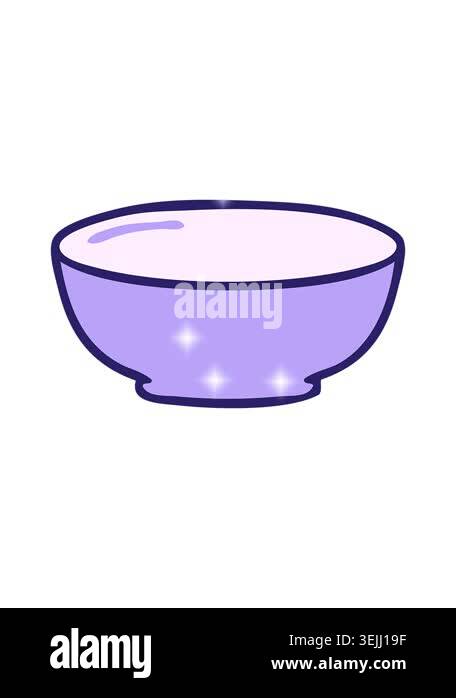 glitter effect animation of quirky cartoon bowl Stock Video Footage - Alamy