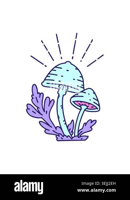 jiggle motion animation of mushroom illustration Stock Video Footage ...