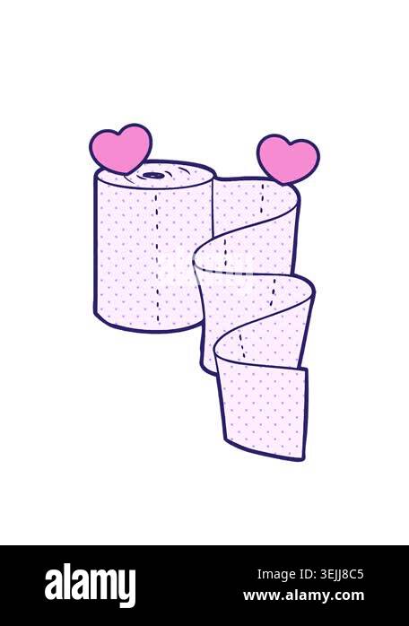 spinning hearts animation of cartoon kitchen roll Stock Video Footage ...