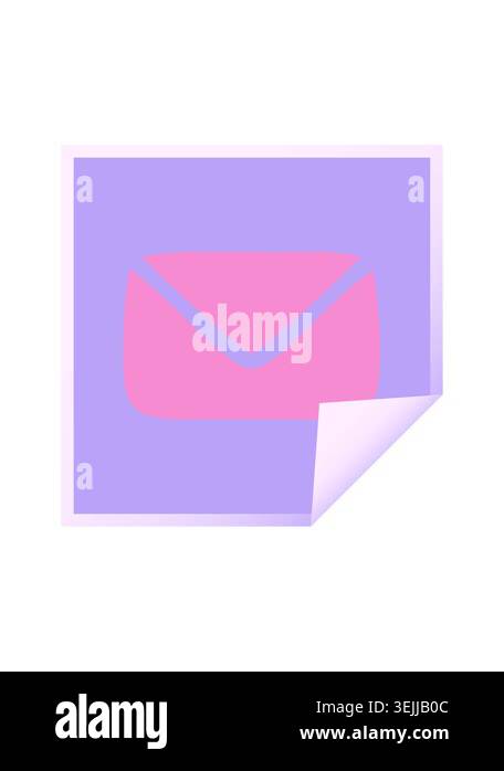 popping motion animation of sticker cartoon of a paper envelope Stock ...