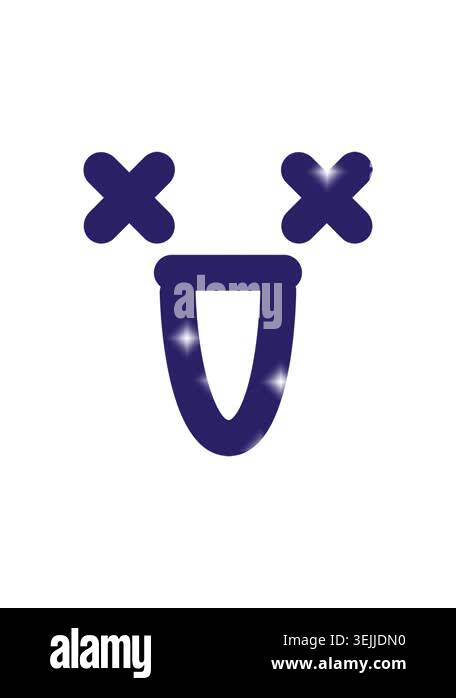 glitter effect animation of super happy dead face icon Stock Video ...