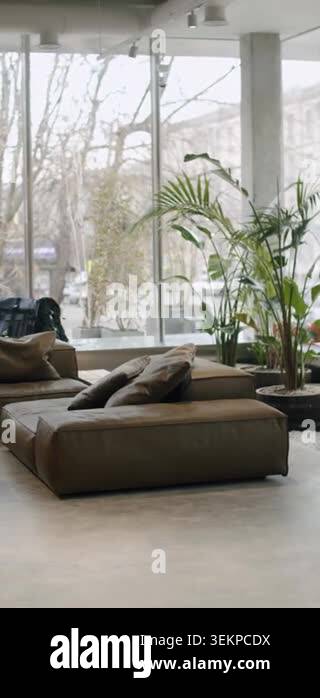 Photo inspiration: Visual Reference: Modern Minimalist Interior Design Of Waiting Area Stylish Leather