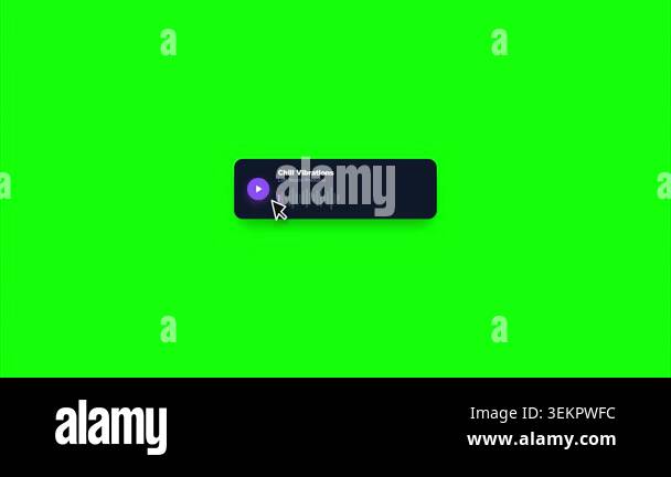 Audio player interface widget animation on green screen background ...