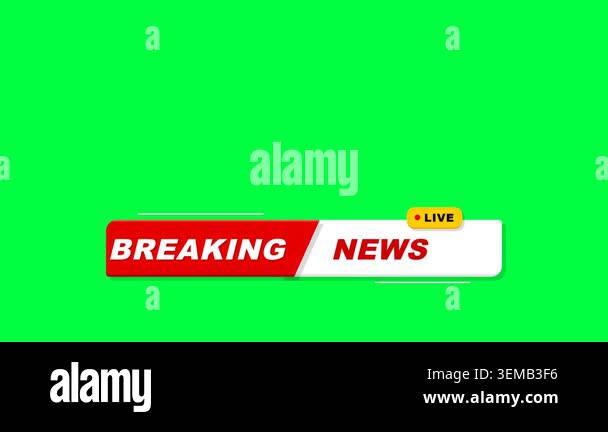 Breaking News Lower Third Graphic with Live Indicator on Green Screen ...