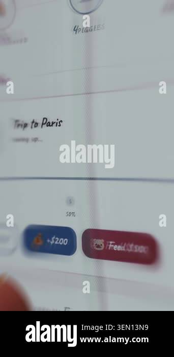 Goal tracking interface with a Trip to Paris goal currently in progress ...