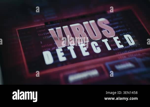 Virus Detected alert with red glowing graphics Stock Video Footage - Alamy