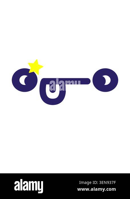 twinkling stars effect animation of confused cross eyed face icon Stock ...