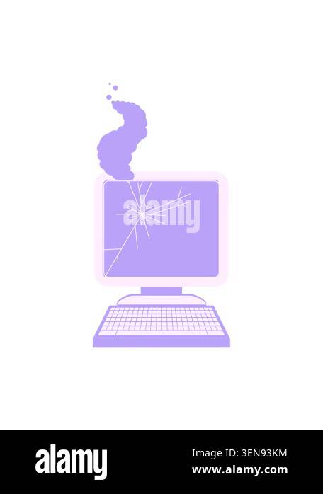 shaking motion animation of broken computer graphic vector illustration ...