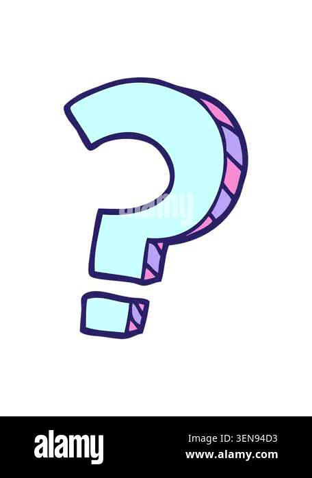 pixelize effect animation of hand drawn doodle style cartoon question ...