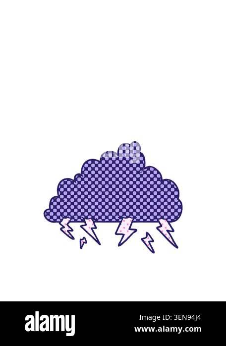 rise and float animation of cartoon of thunder cloud Stock Video ...