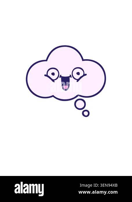 rise and float animation of cute cartoon of a thought bubble Stock ...
