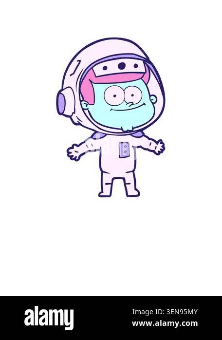 rise and float animation of an astronaut cartoon Stock Video Footage ...
