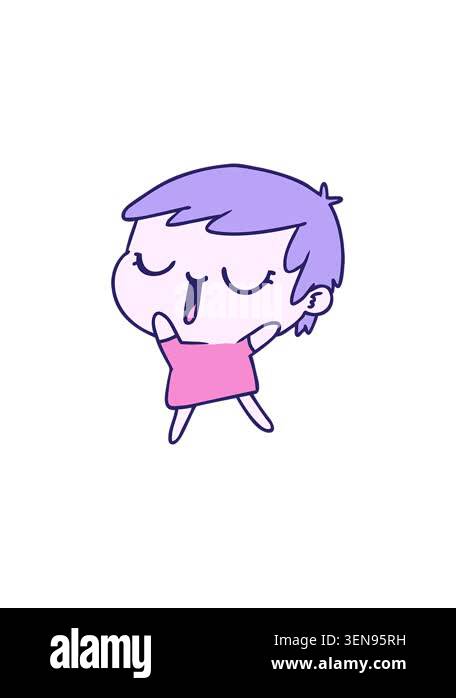 splitting effect animation of freehand drawn cartoon of cute kawaii ...