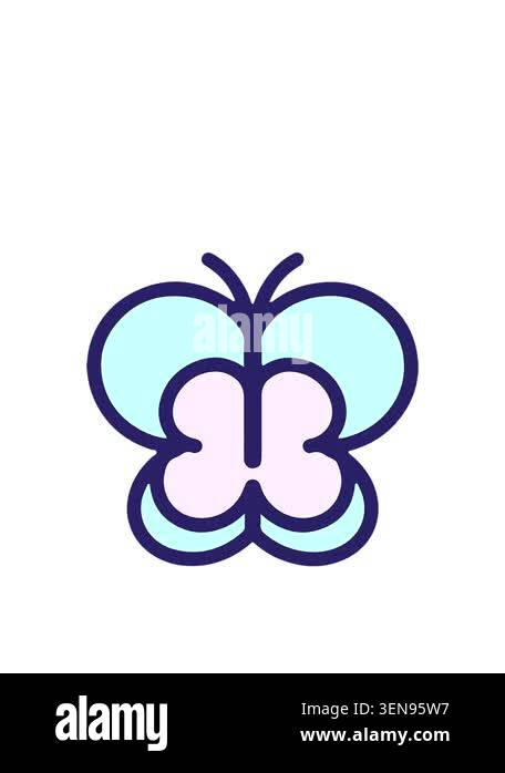 rise and float animation of simple cartoon of a butterfly Stock Video ...