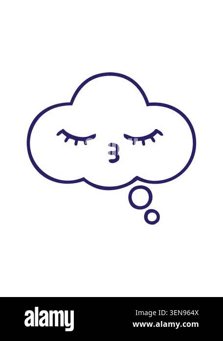 pixelize effect animation of line drawing cartoon of a thought bubble ...