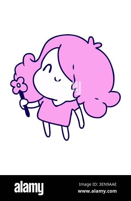 neon light effect animation of cartoon illustration of a cute kawaii ...