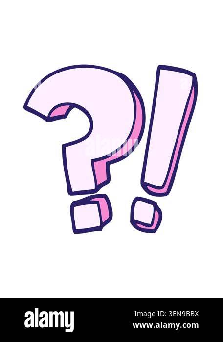 jiggle motion animation of cartoon question mark and exclamation mark ...