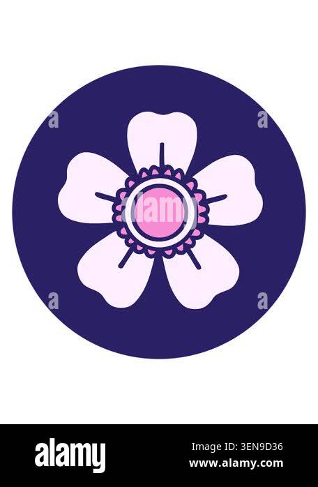 vibrating motion animation of iconic tattoo style image of a flower ...