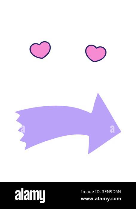 spinning hearts animation of hand drawn quirky cartoon of arrow Stock ...