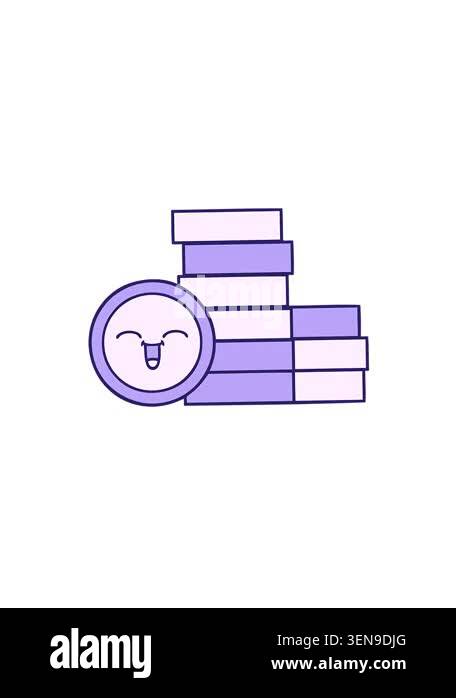 rise and float animation of a cute cartoon of a coins Stock Video ...