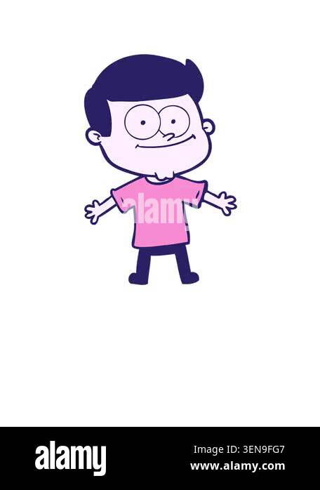 rise and float animation of cartoon happy man Stock Video Footage - Alamy