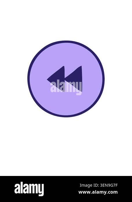 rise and float animation of cute cartoon of a rewind button Stock Video ...