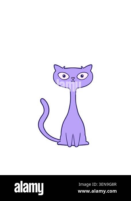 rise and float animation of cartoon of cat character Stock Video ...