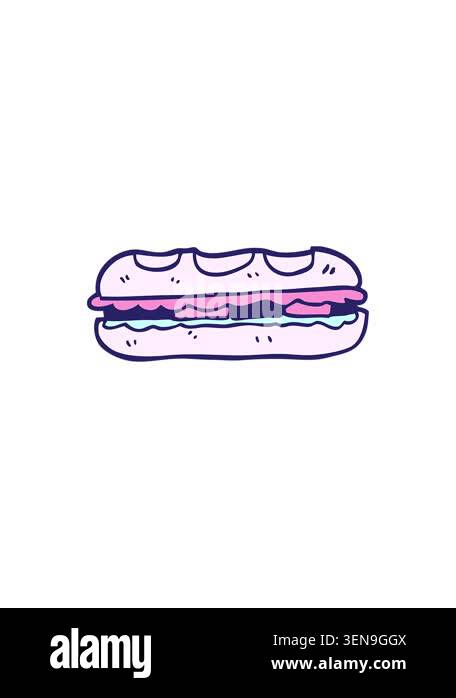 splitting effect animation of hand drawn doodle style cartoon tasty ...