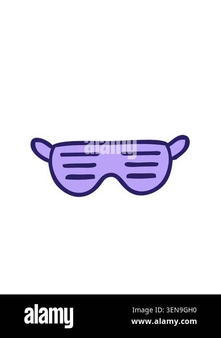 rise and float animation of cartoon sunglasses Stock Video Footage - Alamy