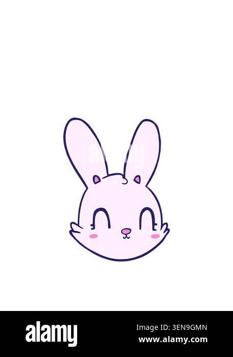 rise and float animation of cartoon bunny face Stock Video Footage - Alamy