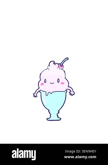 rise and float animation of cartoon ice cream image Stock Video Footage ...