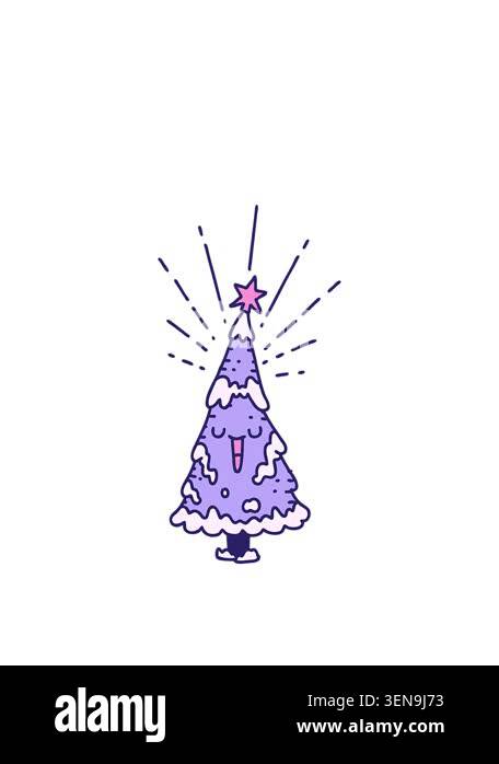 stretching up animation of traditional tattoo style happy christmas ...