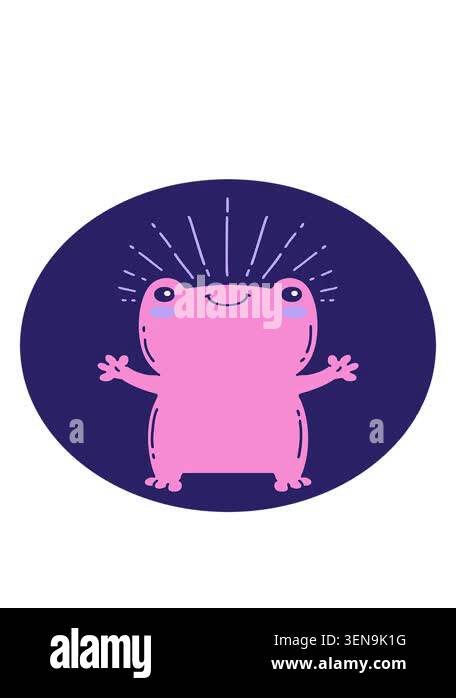 bobbing motion animation of tattoo style happy frog Stock Video Footage ...