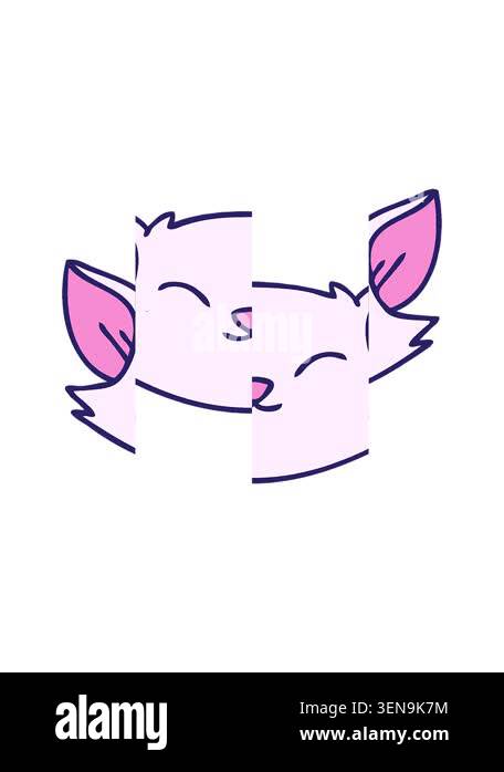 splitting motion animation of comic book style quirky cartoon cat Stock ...