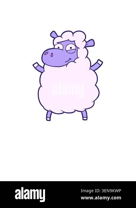 rise and float animation of cartoon sheep doodle Stock Video Footage ...