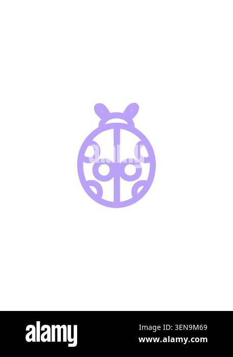 splitting effect animation of ladybug insect symbol Stock Video Footage ...