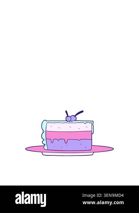 rise and float animation of cartoon cake illustration Stock Video ...