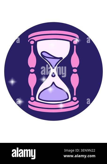 glitter effect animation of tattoo style image of an hour glass Stock ...
