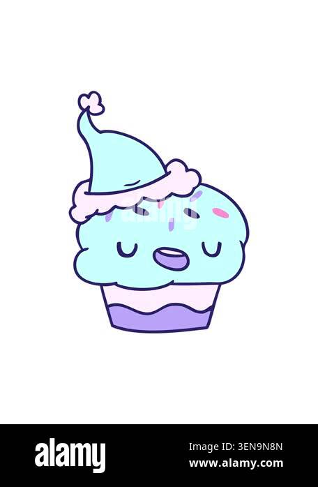 bobbing motion animation of hand drawn christmas cartoon of kawaii ...