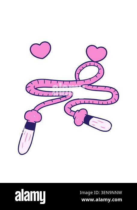 spinning hearts animation of cartoon skipping rope Stock Video Footage ...