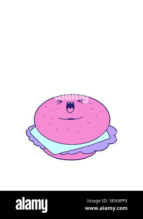 rise and float animation of cartoon bagel Stock Video Footage - Alamy