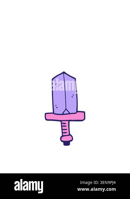 rise and float animation of cartoon doodle jeweled dagger Stock Video ...